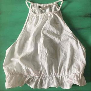 Zara white ruffle crop top